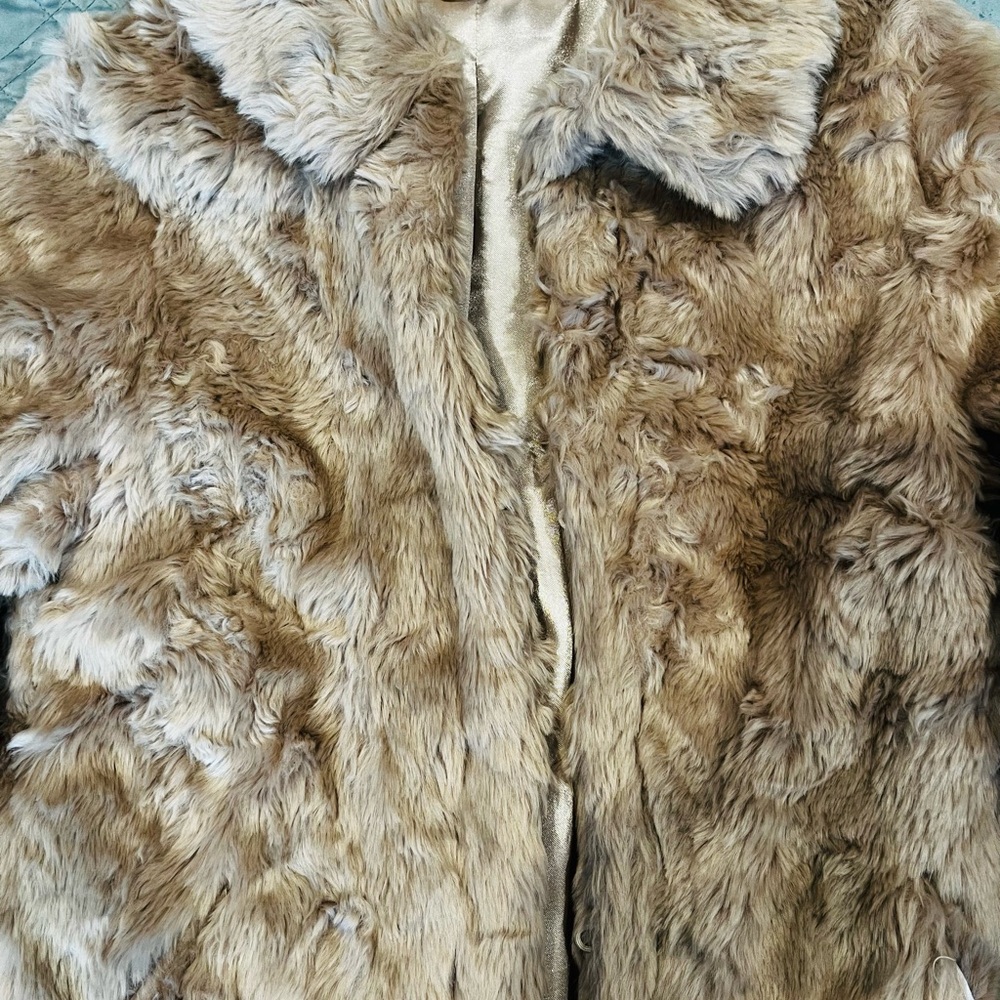 H&M Faux Fur Jacket in Light Brown